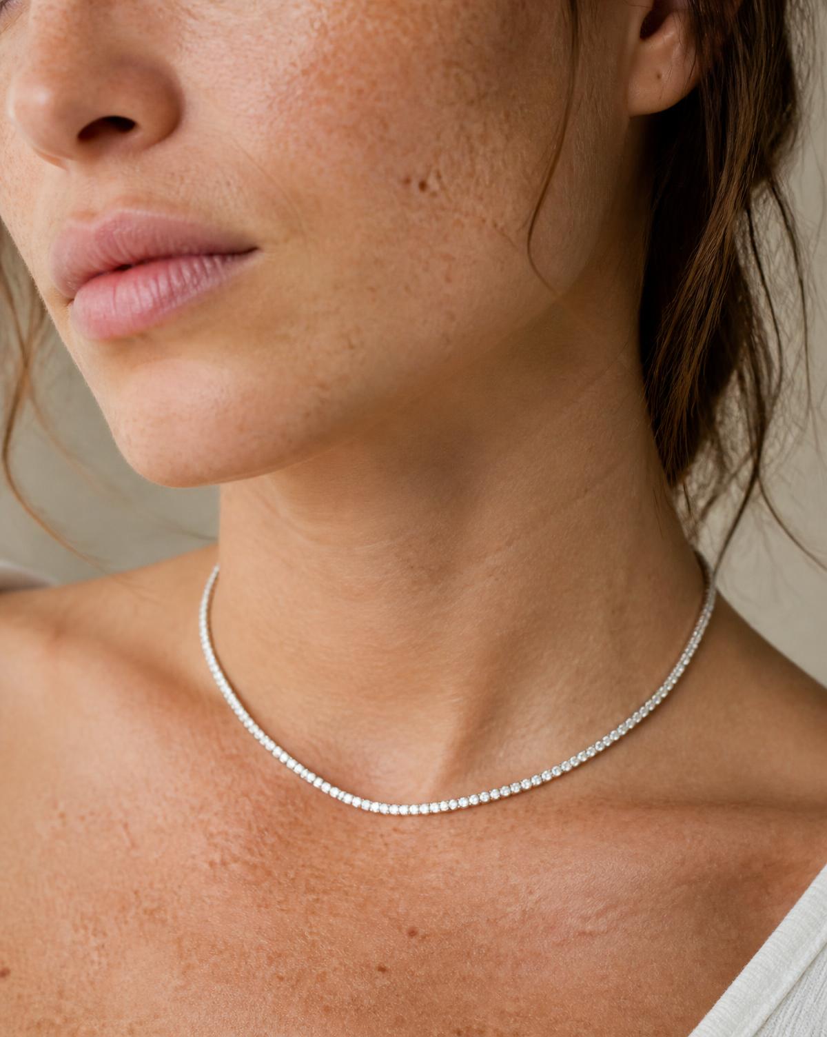 The Line, 16in diamond tennis necklace by RW